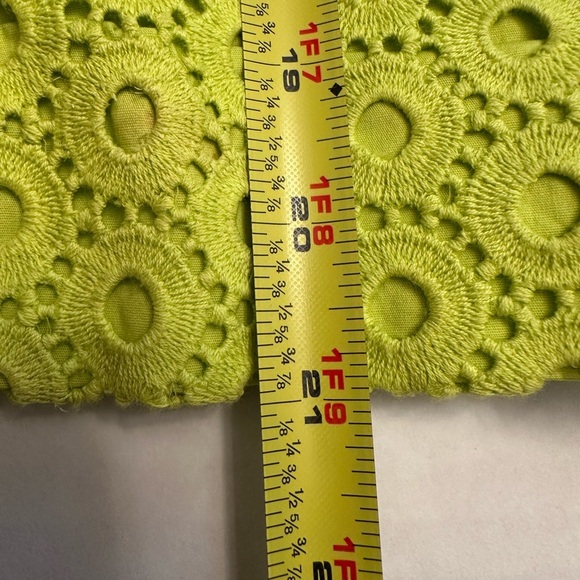J. Crew Kiwi Green Eyelet No. 2 Pencil Skirt Size 8 Zip Back Clasp - Picture 11 of 11